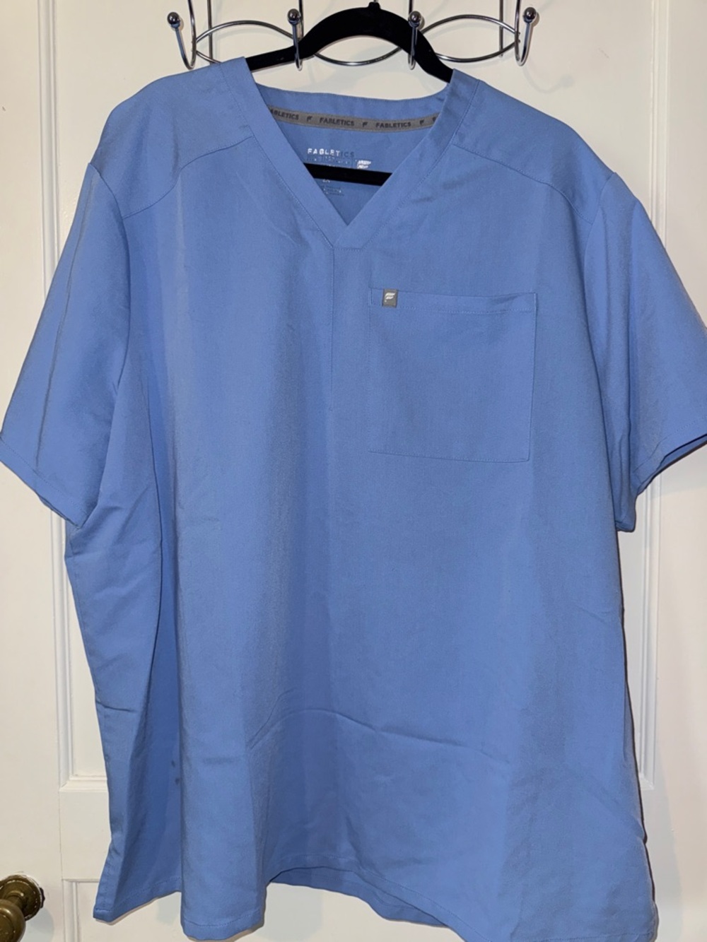 Fabletics Sky Blue V-Neck Scrub set top and joggers